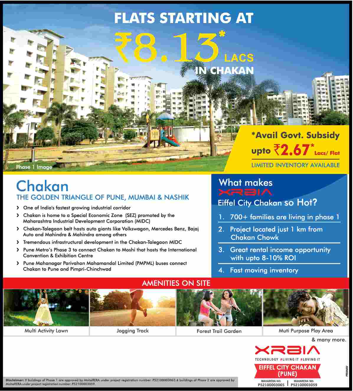 Xrbia Chakan the golden triangle of Pune, Mumbai & Nashik Update